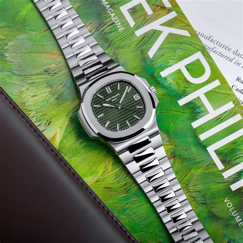 patek philippe ref. 5711 green dial|Patek Philippe dial watch review.